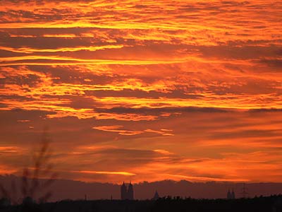 Sonnenuntergang über Magdeburg